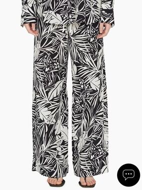 NWT Frame Denim Black & White Printed Wide-Leg Trousers